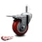Service Caster 4'' Red Polyurethane Wheel Swivel 7/16'' Stem Caster with Total Lock Brake SCC-GRTTL20S414-PPUB-RED-716138 - alternate 2